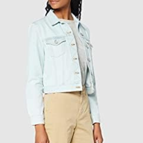 French Connection Macee Denim Jacket Light Blue 100% Cotton Size Small Button Up - Picture 4 of 11